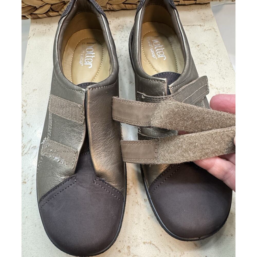 Hotter Comfort Concept Leap Shoes Size 10 Brown Metallic Adjustable Straps - Picture 4 of 10